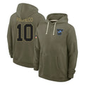 Choea D.Lions #10 Isiah Pacheco Player Olive Salute to Service Pullover Hoodies Limited Stitched Jerseys
