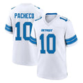 Choea D.Lions #10 Isiah Pacheco Player White Alternate Home Game Stitched Jerseys