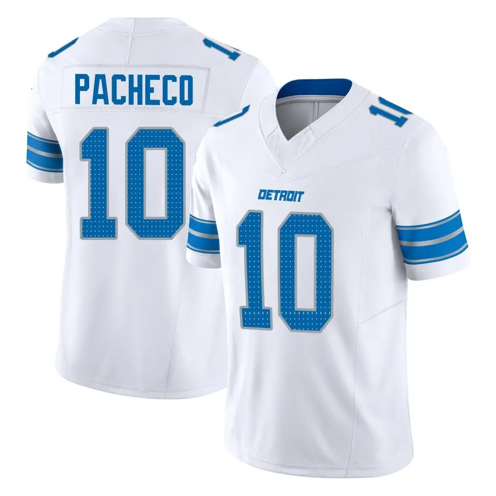 Choea D.Lions #10 Isiah Pacheco Player White Limited Vapor F.U.S.E. Alternate Home Game Stitched Jerseys