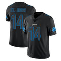 Choea D.Lions #14 Amon-Ra St. Brown Player Black Impact Limited Home Game Stitched Jerseys