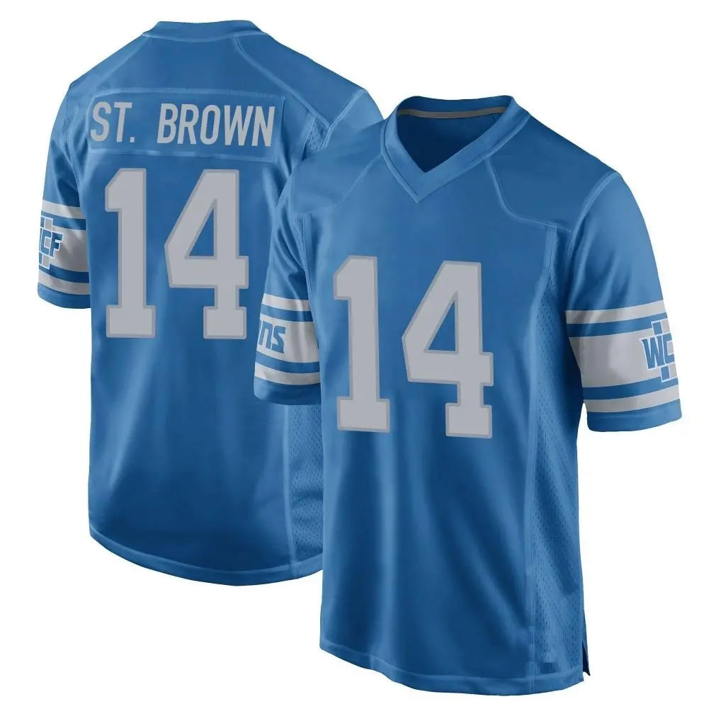 Choea D.Lions #14 Amon-Ra St. Brown Player Blue Vapor Untouchable Throwback Game Stitched Jerseys
