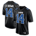 Choea D.Lions #14 Amon-Ra St. Brown Player Carbon Black Fashion Stitched Jerseys