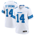 Choea D.Lions #14 Amon-Ra St. Brown Player White Game Stitched Jerseys