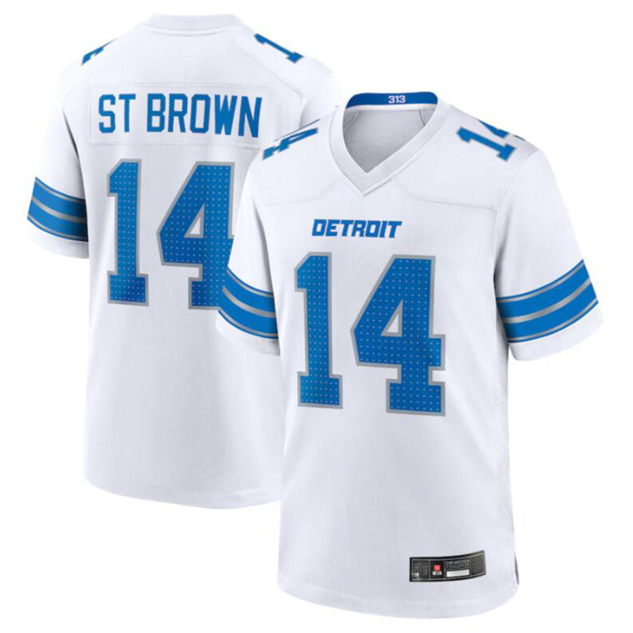 Choea D.Lions #14 Amon-Ra St. Brown White Game Jersey American Stitched Jerseys