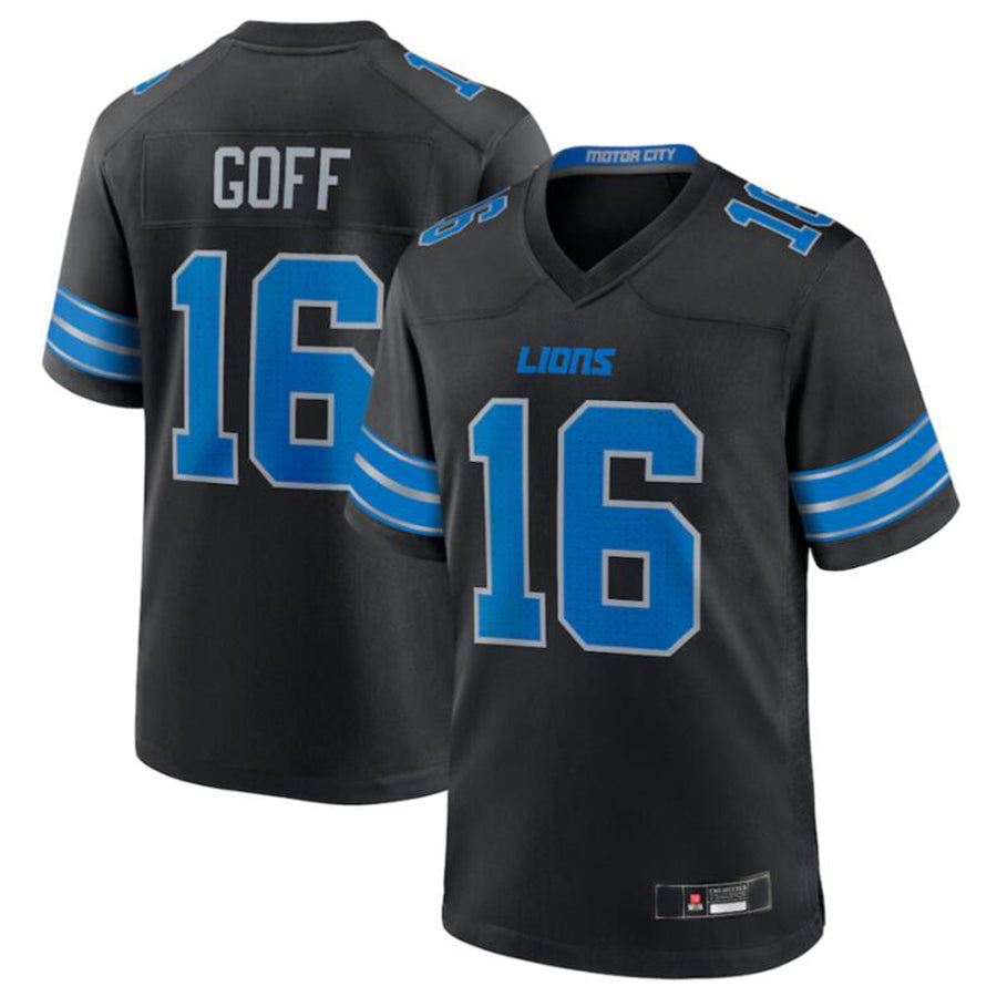 Choea D.Lions #16 Jared Goff Black 2nd Alternate Game Jersey American Stitched Jerseys
