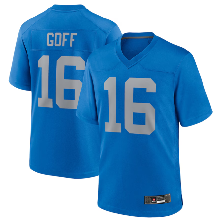 Choea D.Lions #16 Jared Goff Blue Alternate Game Jersey Blue Player Stitched Jerseys