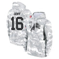 Choea D.Lions #16 Jared Goff Player Arctic Camo Salute to Service Hoodies Limited Game Stitched Jerseys