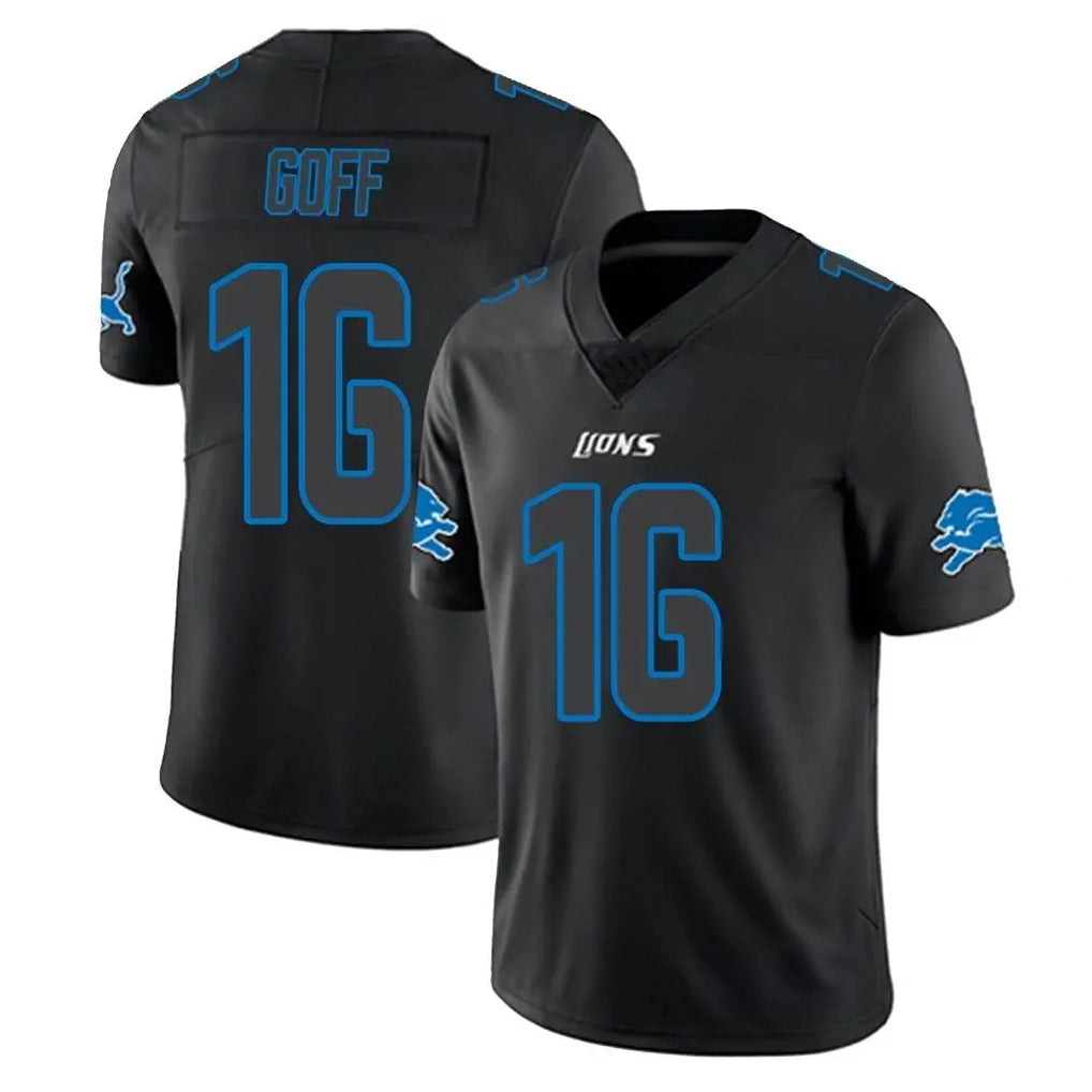 Choea D.Lions #16 Jared Goff Player Black Impact Limited Home Game Stitched Jerseys