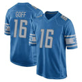 Choea D.Lions #16 Jared Goff Player Blue Home Game Stitched Jerseys