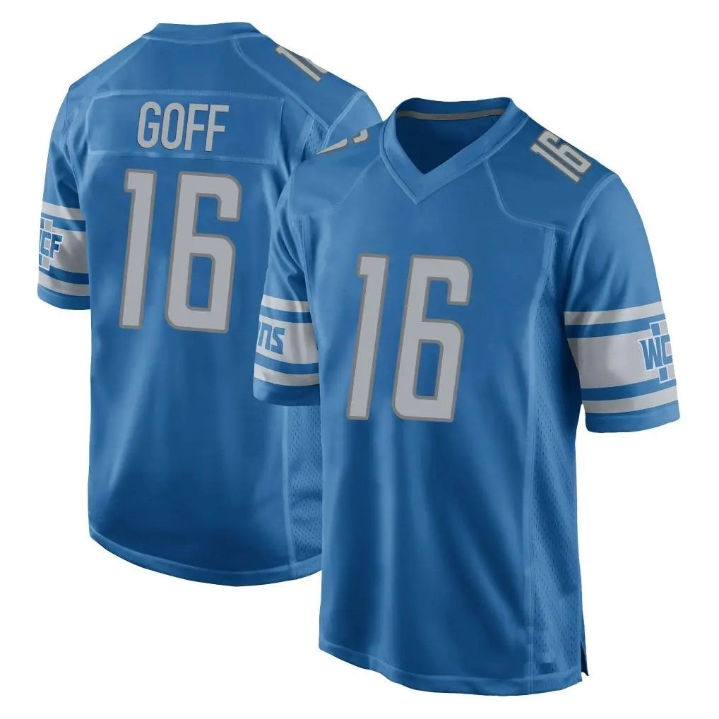 Choea D.Lions #16 Jared Goff Player Blue Home Game Stitched Jerseys