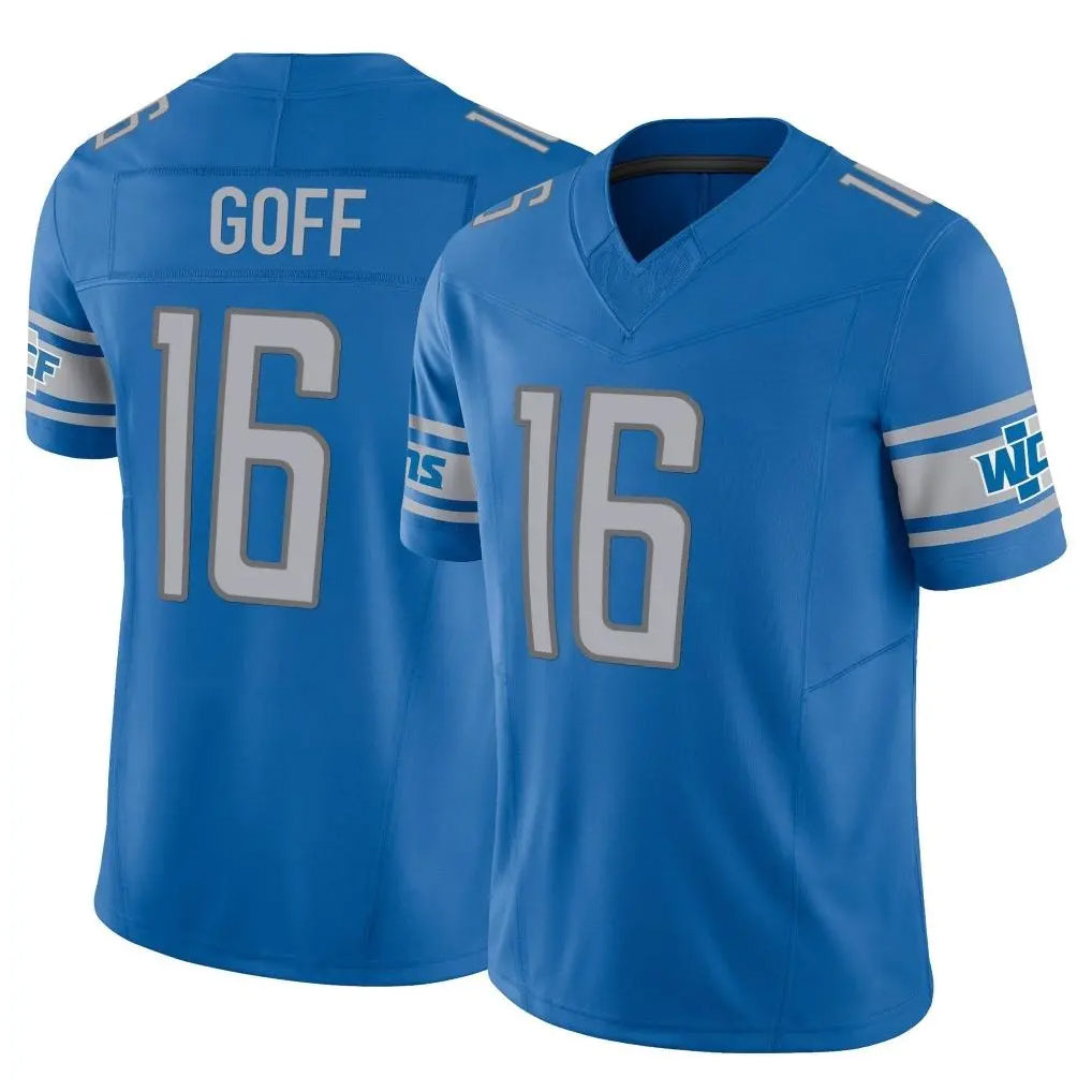 Choea D.Lions #16 Jared Goff Player Blue Vapor F.U.S.E. Limited Home Game Stitched Jerseys