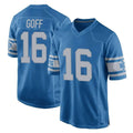 Choea D.Lions #16 Jared Goff Player Blue Vapor Untouchable Throwback Game Stitched Jerseys