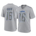 Choea D.Lions #16 Jared Goff Player Gray Atmosphere Fashion Home Game Stitched Jerseys