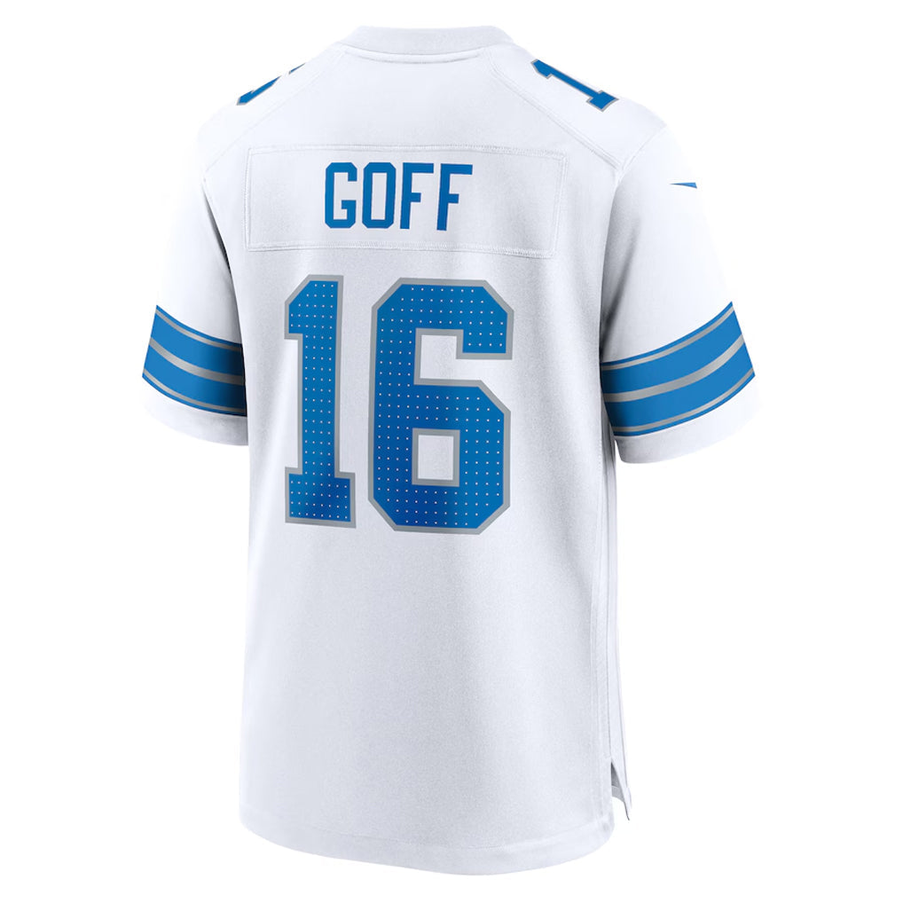 Choea D.Lions #16 Jared Goff Player White Home Game Stitched Jerseys