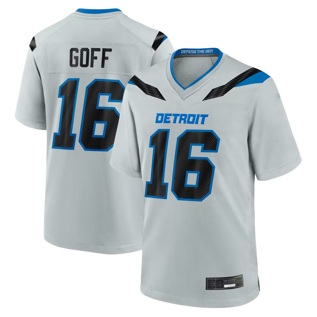 Choea D.Lions #16 Jared Goff Silver 2026 Rivalries Collection Game Stitched Jerseys