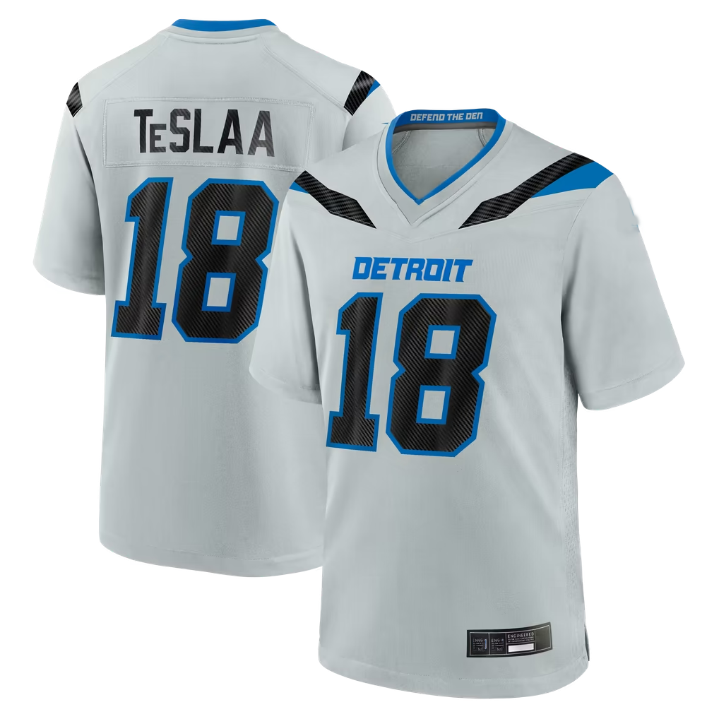 Choea D.Lions #18 Isaac TeSlaa Detroit Silver 2026 Rivalries Collection Game Stitched Jerseys