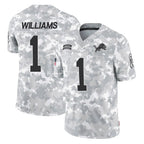 Choea D.Lions #1 Jameson Williams Player Arctic Camo Salute To Service Limited Stitched Jerseys
