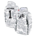 Choea D.Lions #1 Jameson Williams Player Arctic Camo Salute to Service Hoodies Limited Game Stitched Jerseys