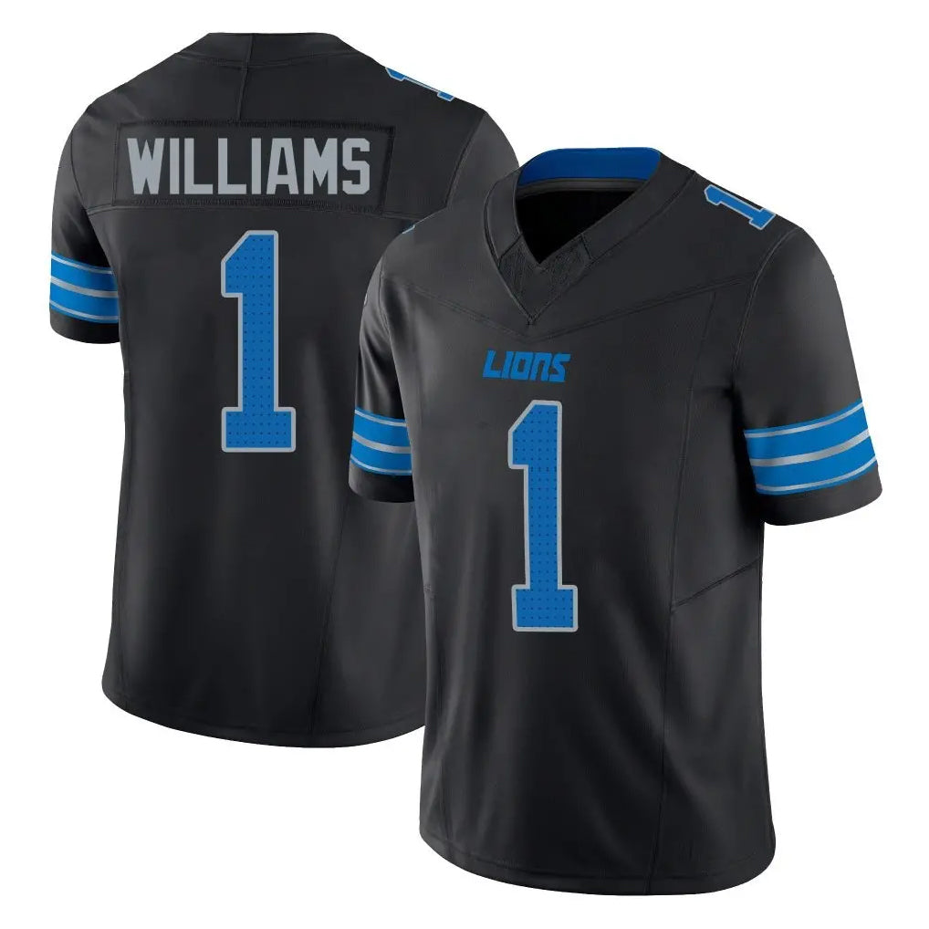 Choea D.Lions #1 Jameson Williams Player Black Alternate Vapor F.U.S.E. Limited Home Game Stitched Jerseys