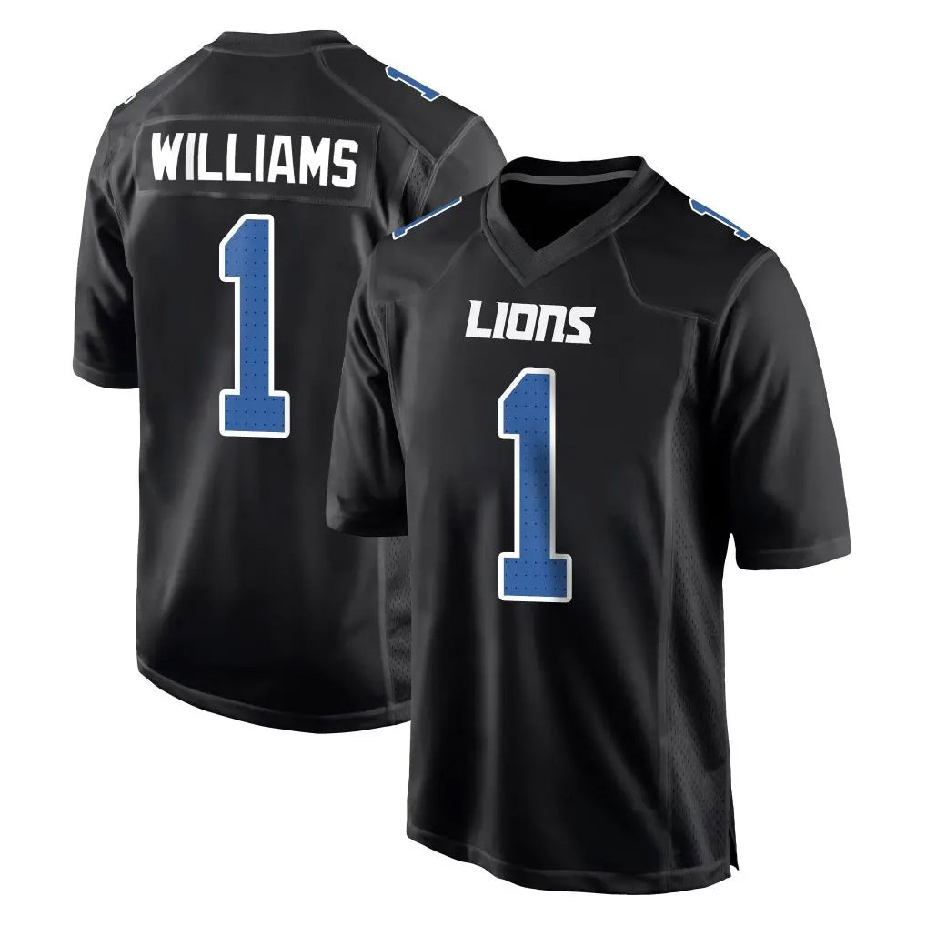 Choea D.Lions #1 Jameson Williams Player Black Fashion Home Game Stitched Jerseys