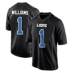 Choea D.Lions #1 Jameson Williams Player Black Fashion Home Game Stitched Jerseys