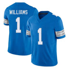 Choea D.Lions #1 Jameson Williams Player Blue Limited Vapor F.U.S.E. Alternate Home Game Stitched Jerseys