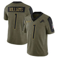Choea D.Lions #1 Jameson Williams Player White Home Game Stitched Jerseys