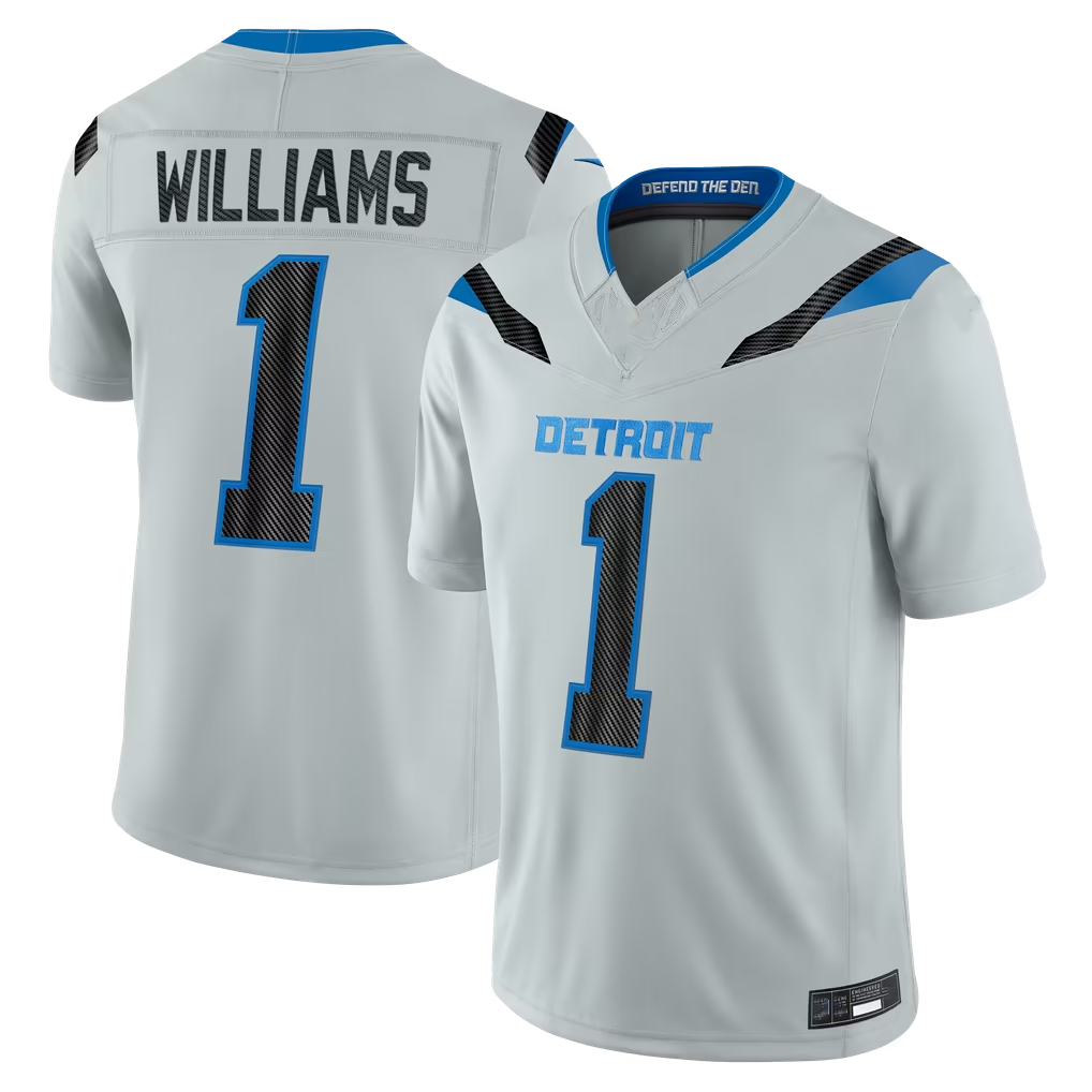 Choea D.Lions #1 Jameson Williams Silver 2026 Rivalries Collection Limited Stitched Jerseys