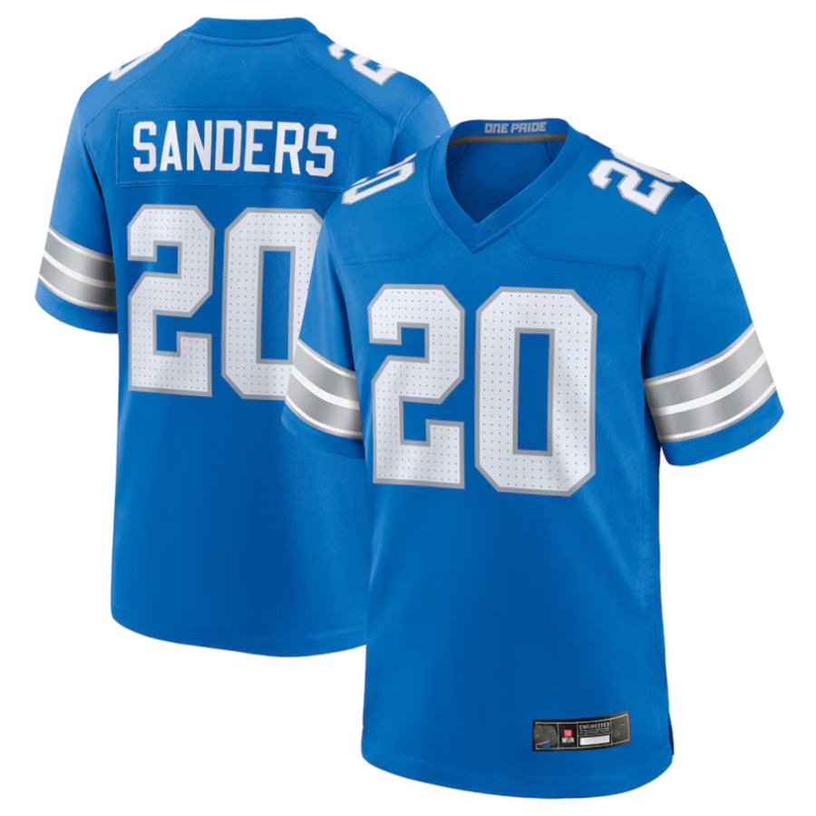 Choea D.Lions #20 Barry Sanders Player Blue Game Stitched Jerseys