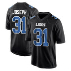 Choea D.Lions #31 Kerby Joseph Player Black Fashion Home Game Stitched Jerseys