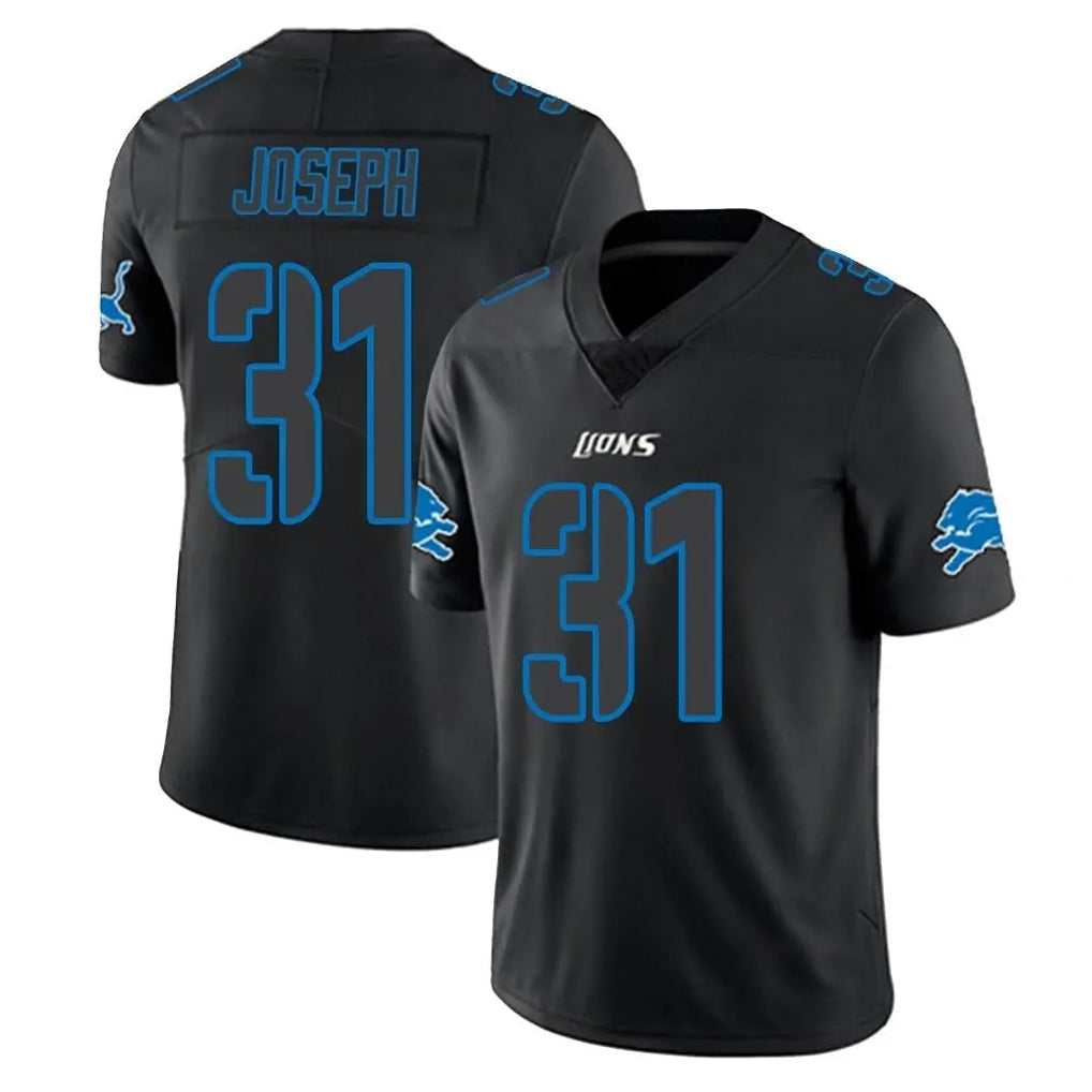 Choea D.Lions #31 Kerby Joseph Player Black Impact Limited Home Game Stitched Jerseys