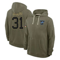 Choea D.Lions #31 Kerby Joseph Player Olive Salute to Service Pullover Hoodies Limited Stitched Jerseys