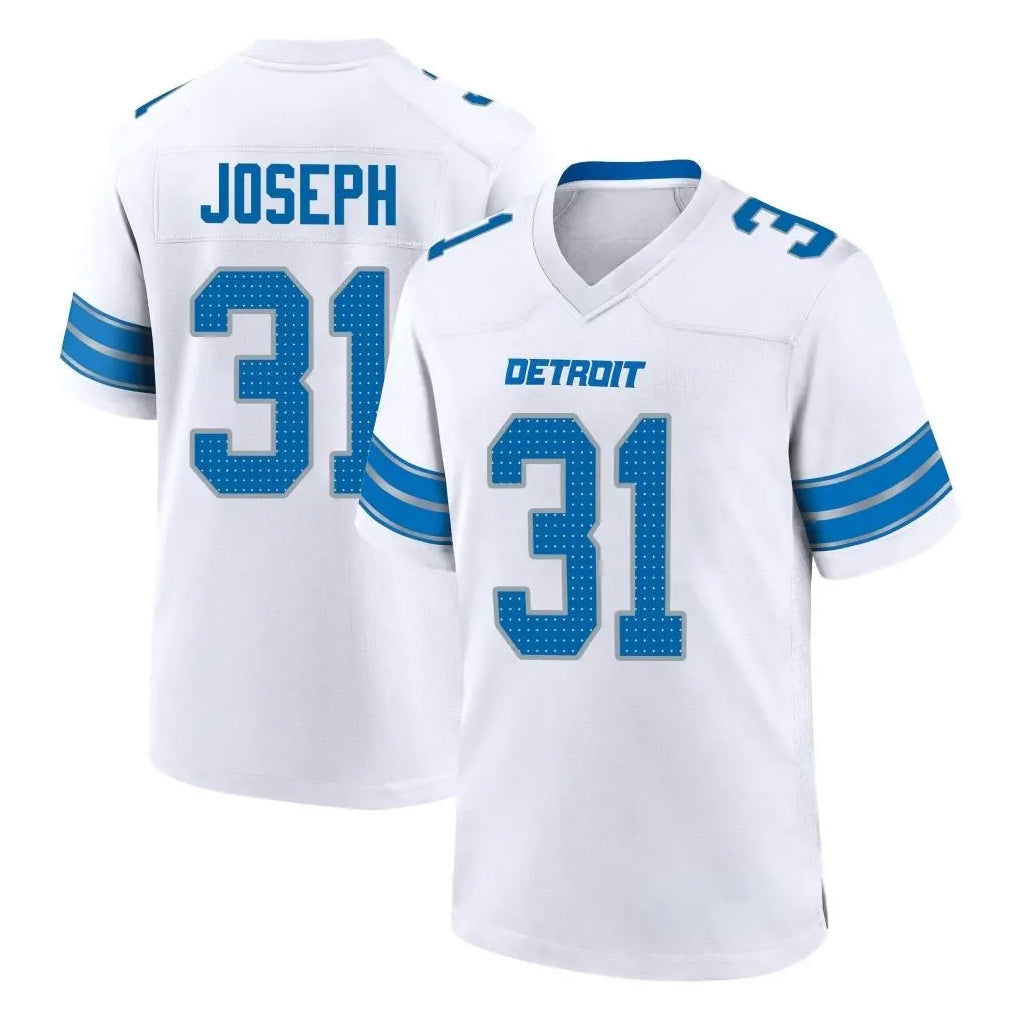 Choea D.Lions #31 Kerby Joseph Player White Alternate Home Game Stitched Jerseys