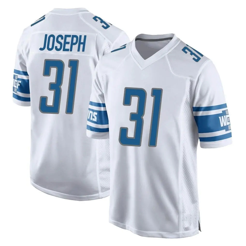 Choea D.Lions #31 Kerby Joseph Player White Home Game Stitched Jerseys