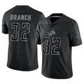 Choea D.Lions #32 Brian Branch Player Black REFLECTIVE Limited Stitched Jerseys