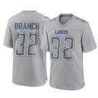 Choea D.Lions #32 Brian Branch Player Gray Atmosphere Fashion Home Game Stitched Jerseys