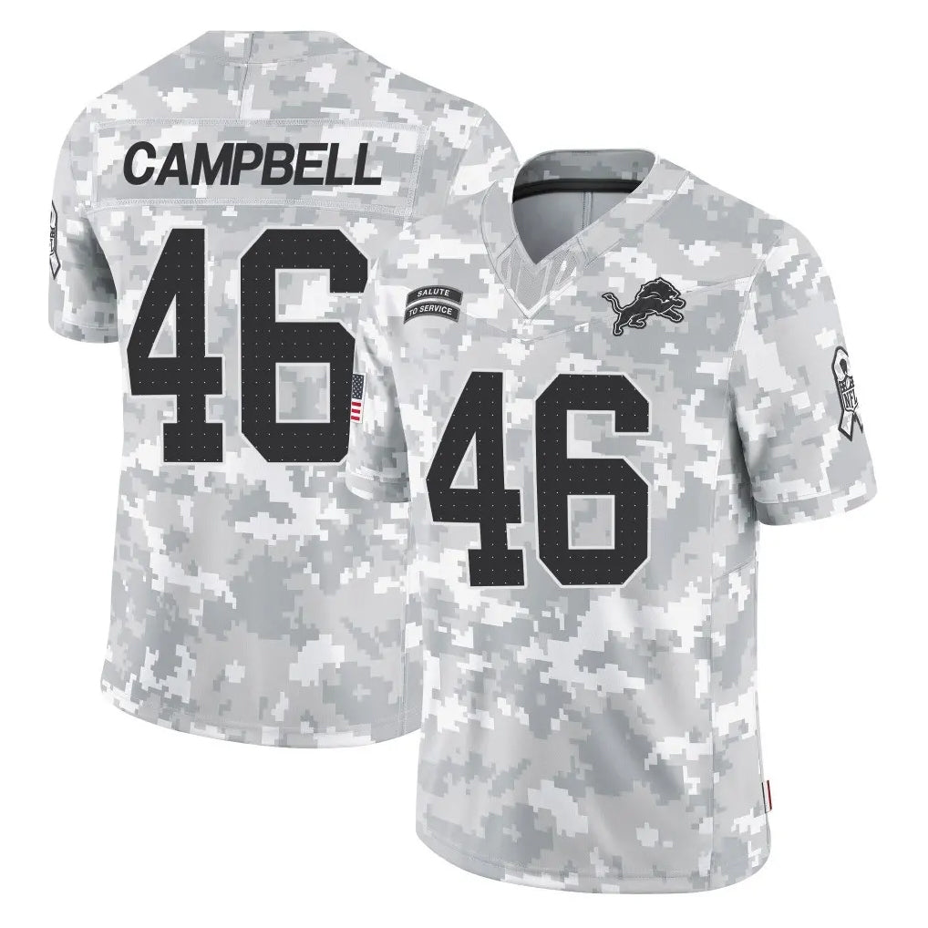 Choea D.Lions #46 Jack Campbell Player Arctic Camo Salute To Service Limited Stitched Jerseys