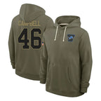 Choea D.Lions #46 Jack Campbell Player Olive Salute to Service Pullover Hoodies Limited Stitched Jerseys