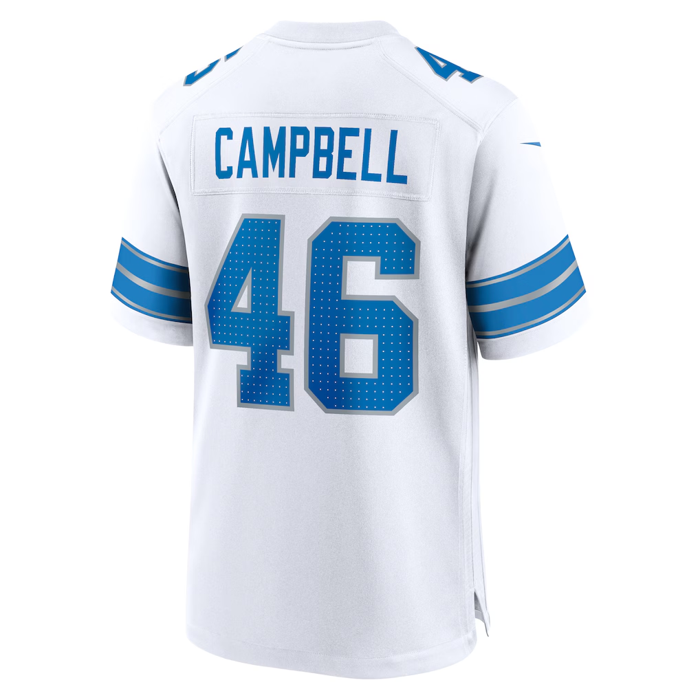 Choea D.Lions #46 Jack Campbell White White Game Stitched Jerseys