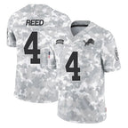 Choea D.Lions #4 D.J. Reed Player Arctic Camo Salute To Service Limited Stitched Jerseys