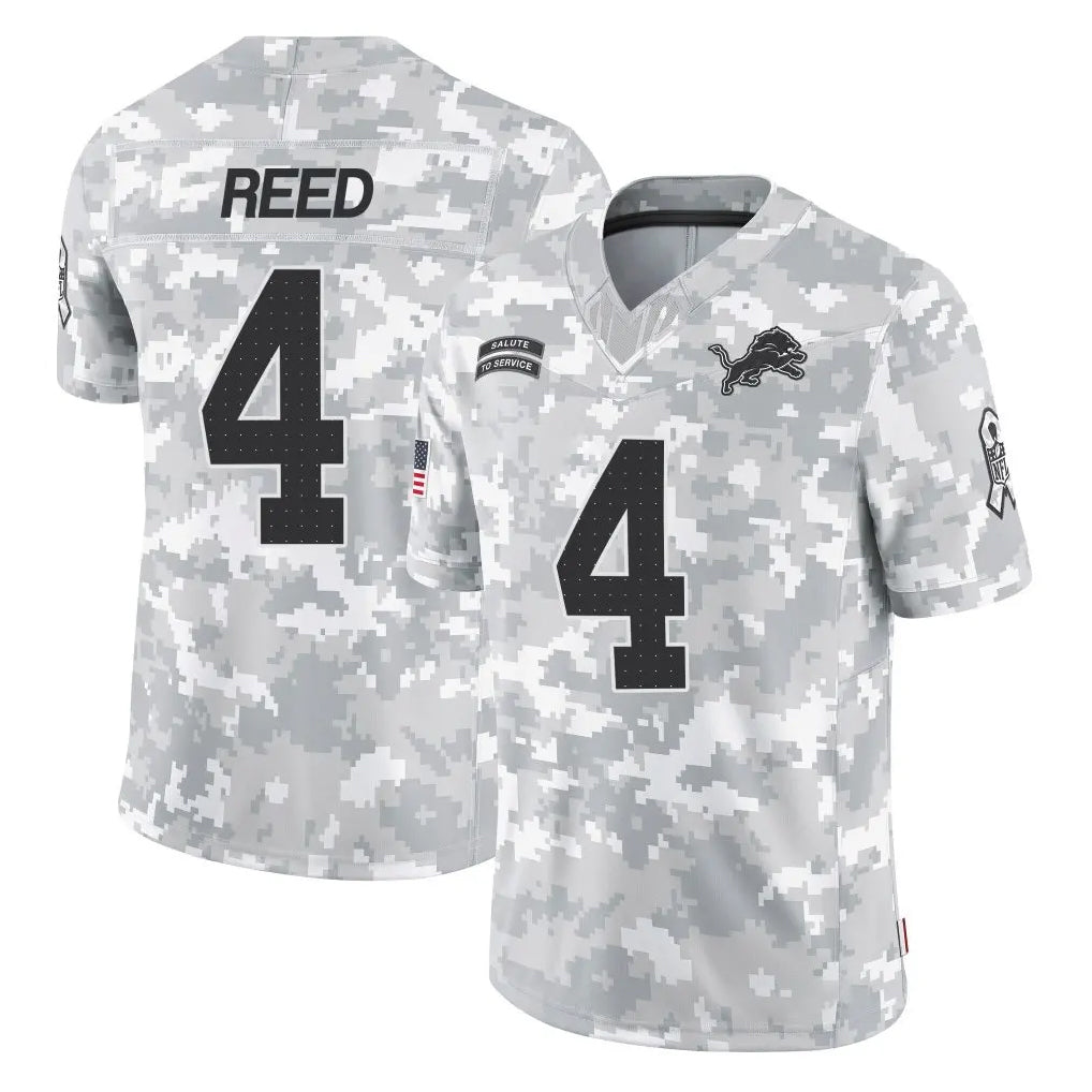Choea D.Lions #4 D.J. Reed Player Arctic Camo Salute To Service Limited Stitched Jerseys