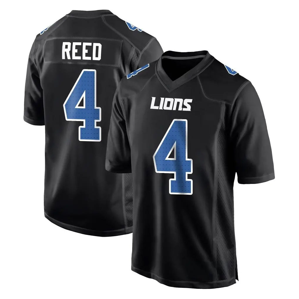 Choea D.Lions #4 D.J. Reed Player Black Fashion Home Game Stitched Jerseys