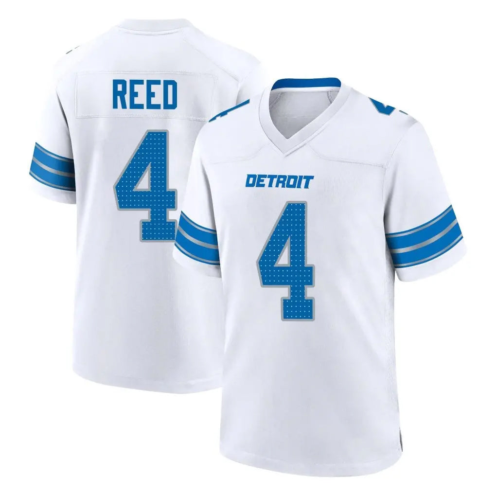 Choea D.Lions #4 D.J. Reed Player White Alternate Home Game Stitched Jerseys