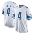 Choea D.Lions #4 D.J. Reed Player White Home Game Stitched Jerseys