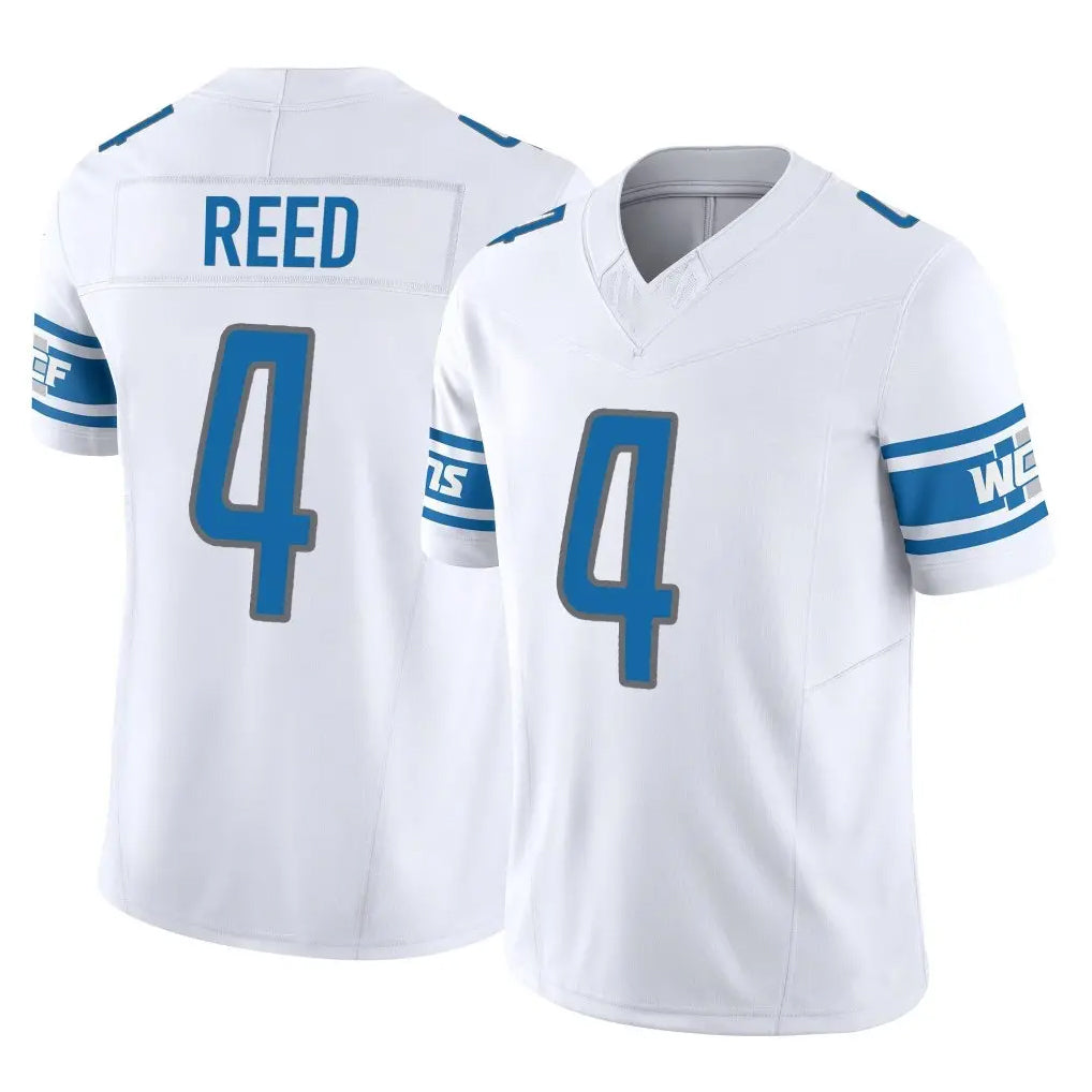 Choea D.Lions #4 D.J. Reed Player White Vapor F.U.S.E. Limited Home Game Stitched Jerseys