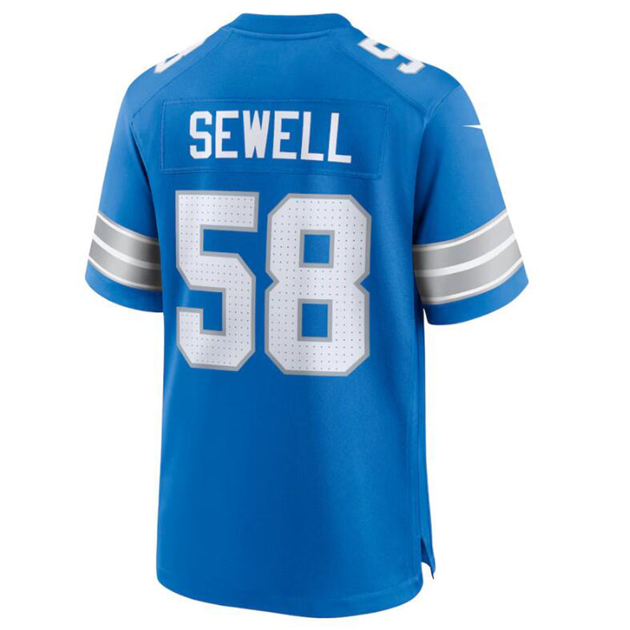 Choea D.Lions #58 Penei Sewell Blue Game Jersey American Stitched Jerseys