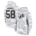 Choea D.Lions #58 Penei Sewell Player Arctic Camo Salute to Service Hoodies Limited Game Stitched Jerseys