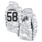 Choea D.Lions #58 Penei Sewell Player Arctic Camo Salute to Service Hoodies Limited Game Stitched Jerseys