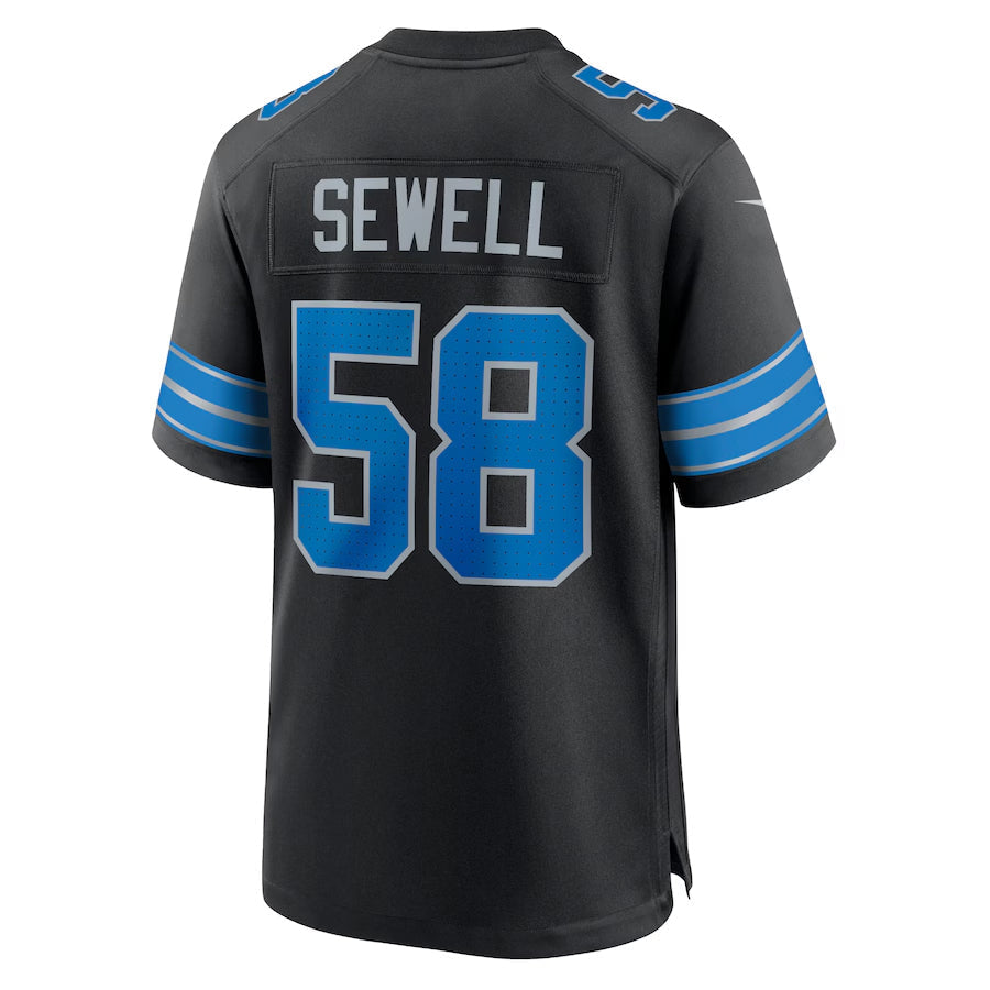 Choea D.Lions #58 Penei Sewell Player Black Home Game Stitched Jerseys