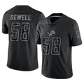 Choea D.Lions #58 Penei Sewell Player Black REFLECTIVE Limited Stitched Jerseys